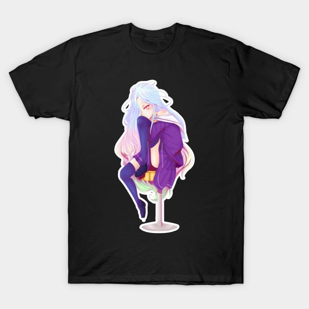 shiro, no game no life, cute, purple, siting girl, anime. T-Shirt by AmyMeou